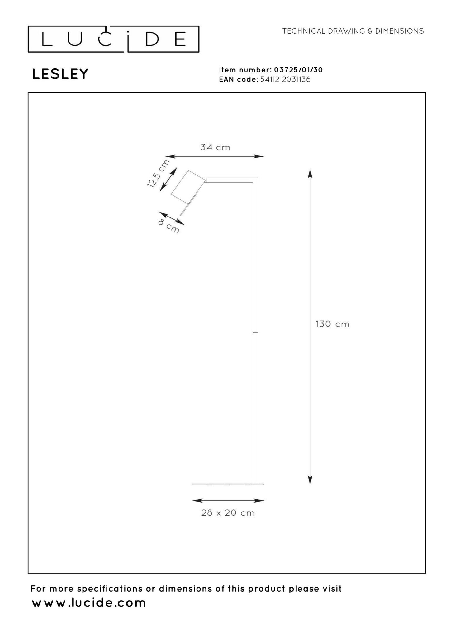 Leeslamp Lesley zwart-goud GU10