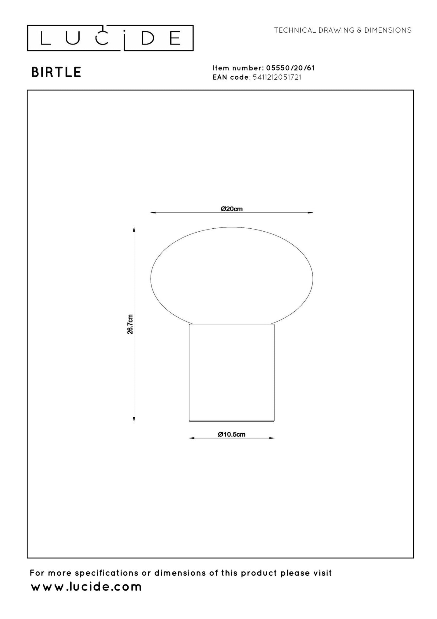 Tafellamp Birtle M E14