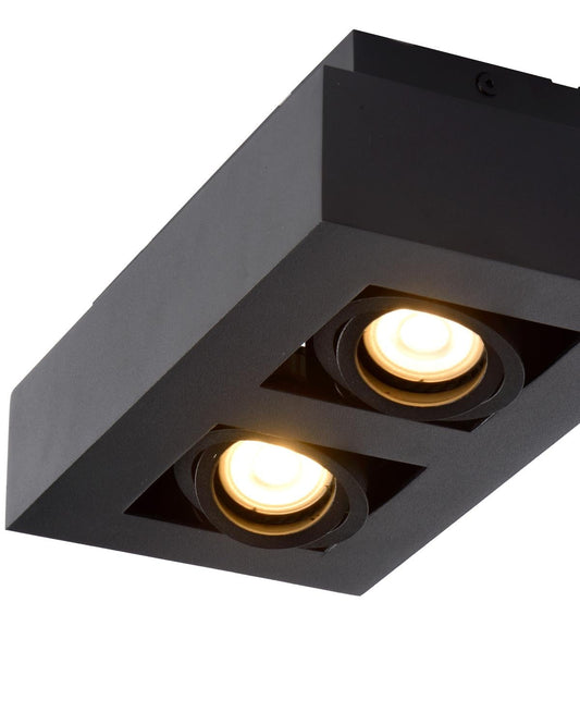 Plafondspot Xirax zwart 2-lichts incl. Led