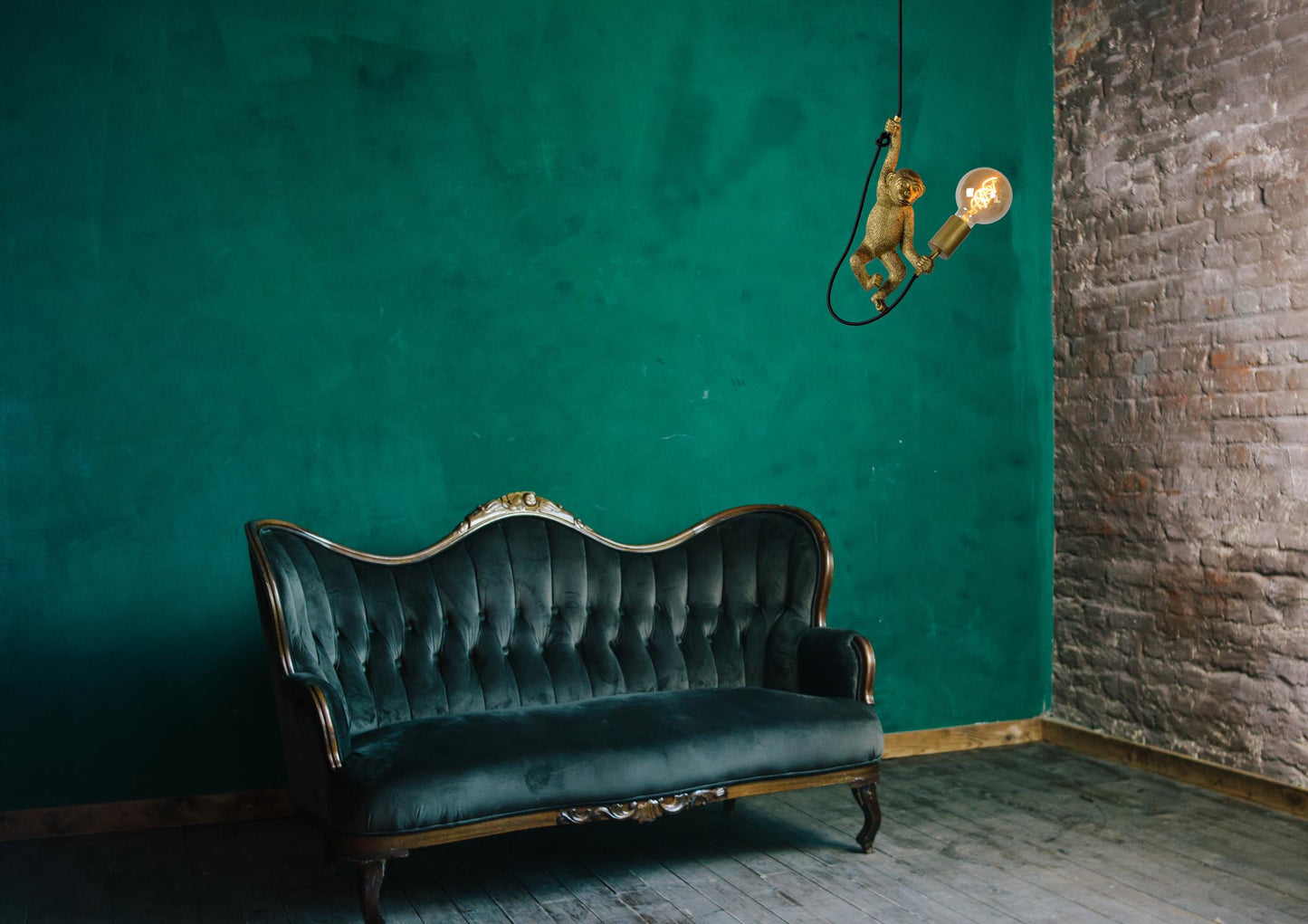 Hanglamp Chimp goud E27