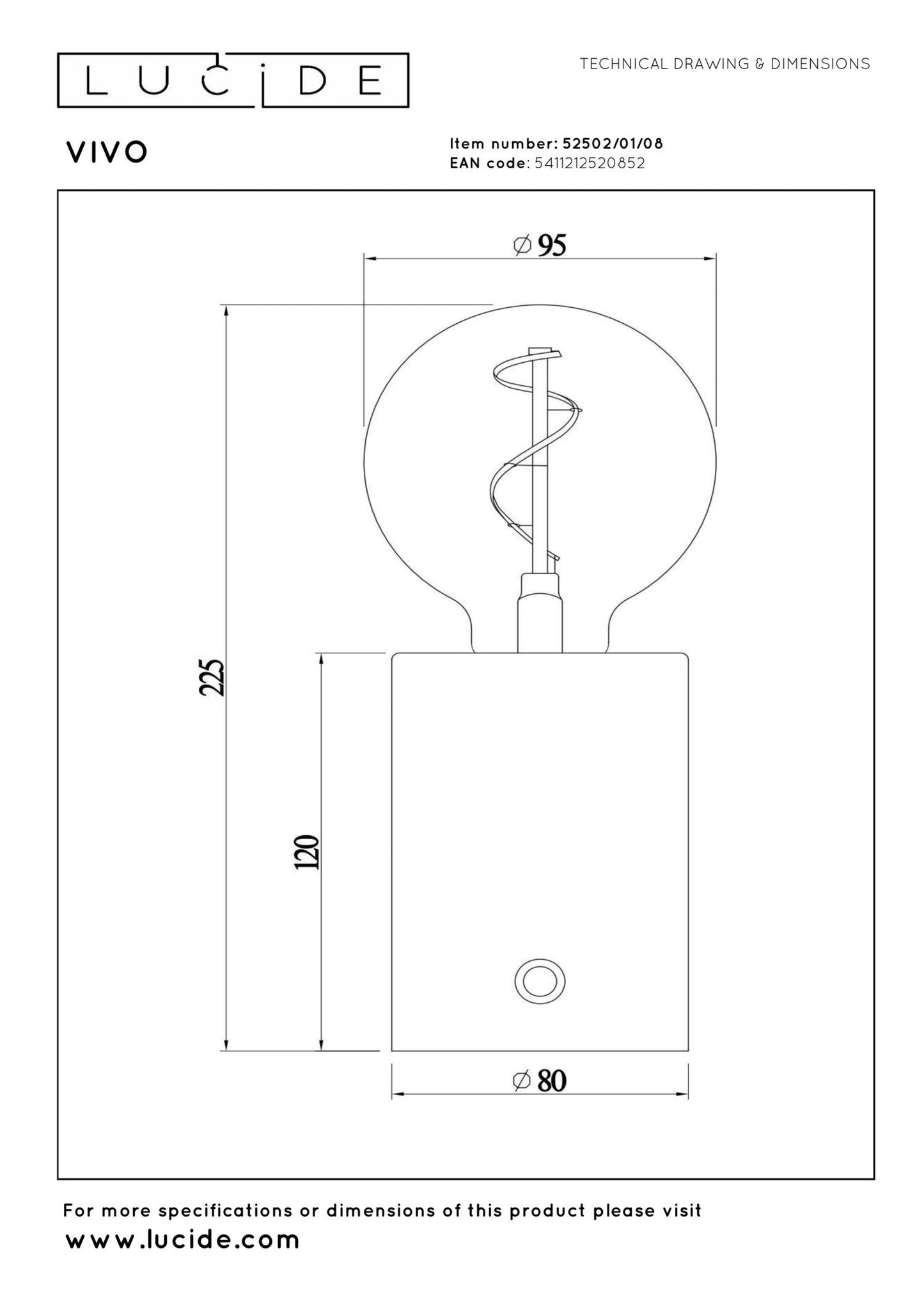 Tafellamp Vivo oplaadbaar zwart chroom