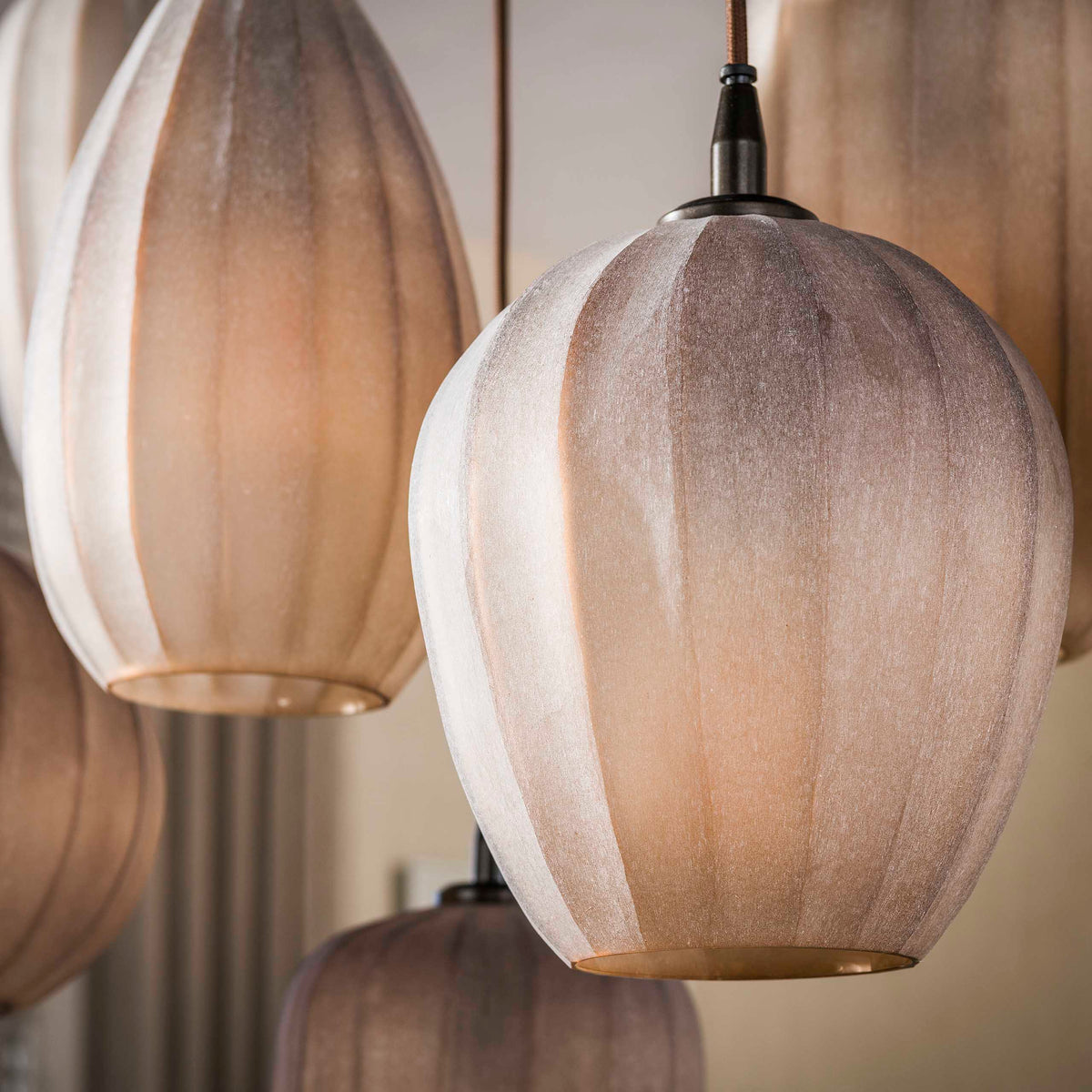Hanglamp Altura 7-lichts / Sienna bruin-frosted