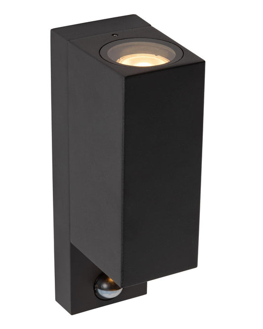 Wandlamp buiten Zaro vierkant bewegingssensor 2xGU10