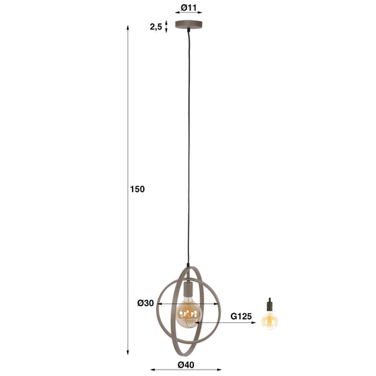 Hanglamp Turn Around 1-lichts / Beige