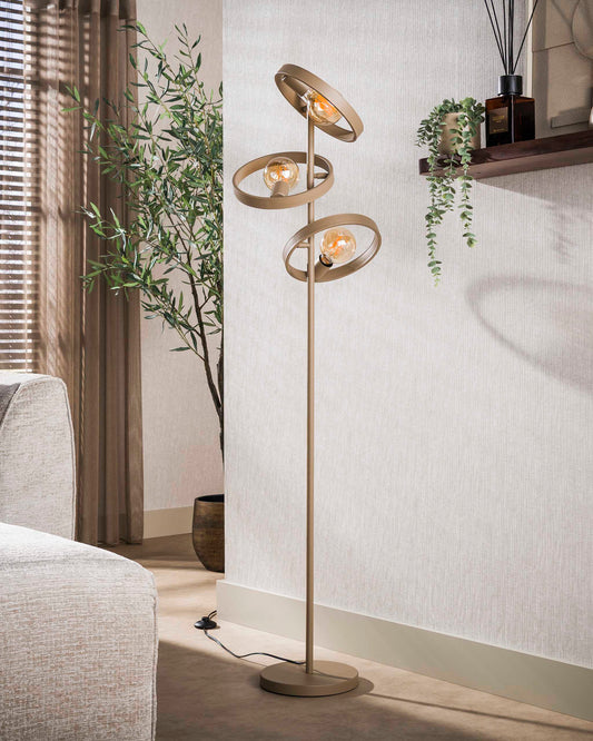 Vloerlamp Hover 3-lichts beige