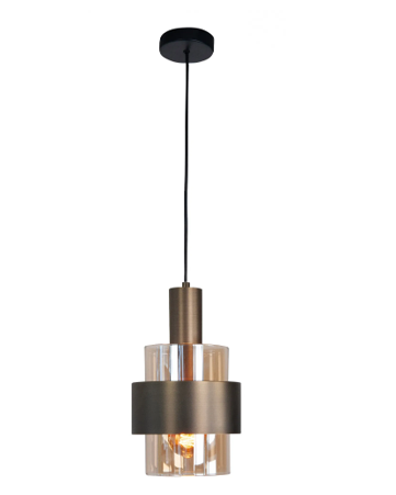 Hanglamp Marrone brons amber