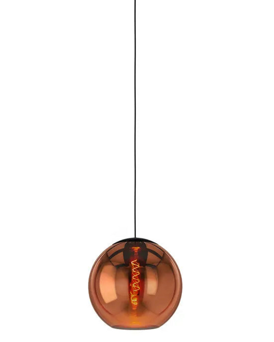 Hanglamp glas koper 3-lichts E27 18390095