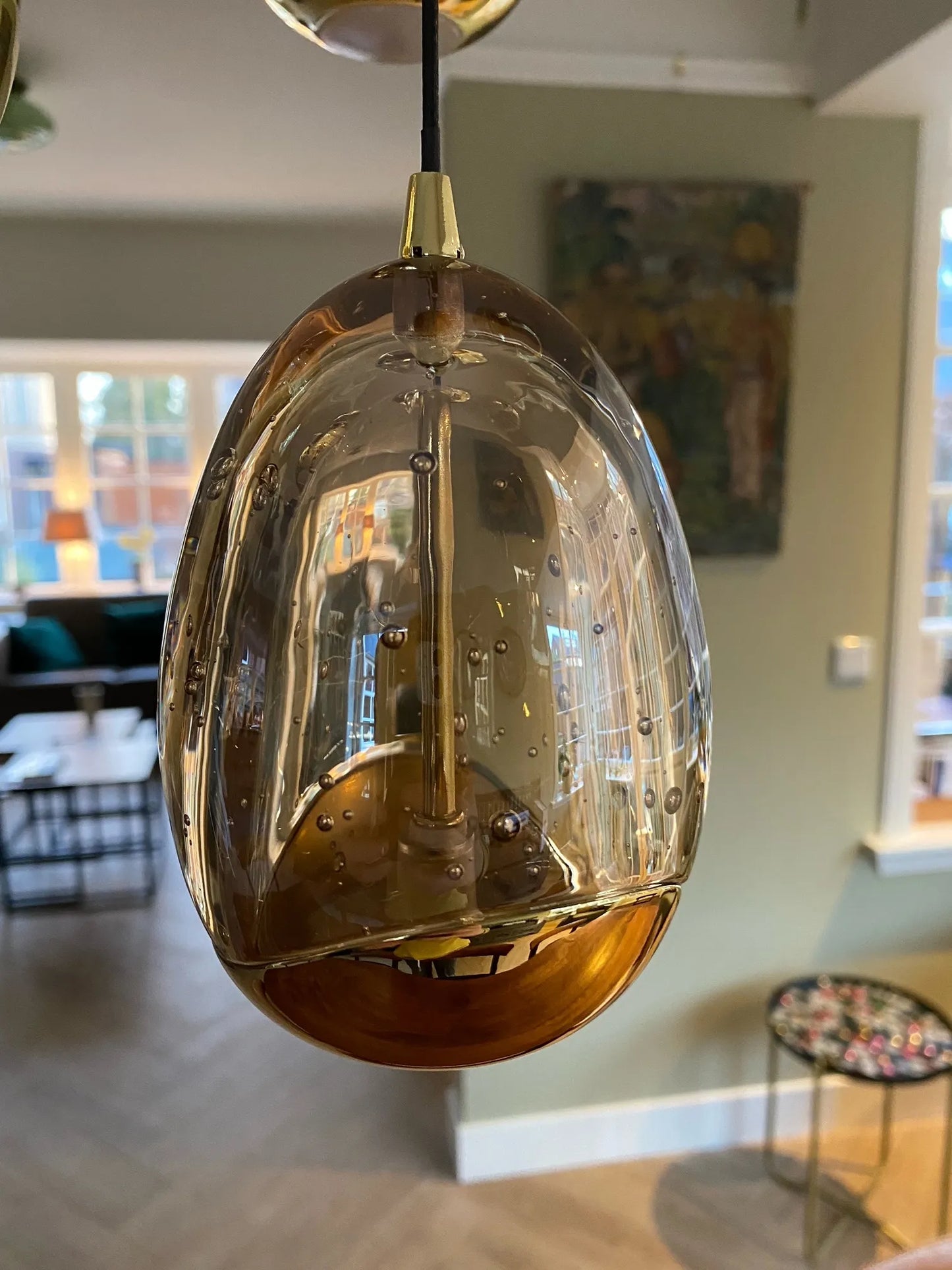 Hanglamp Egg goud 5-lichts