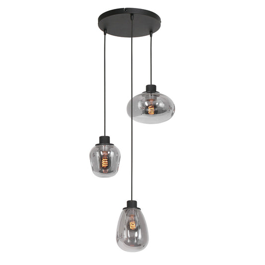 3079ZW Hanglamp Reflexion Zwart 3 lichts E27 fitting