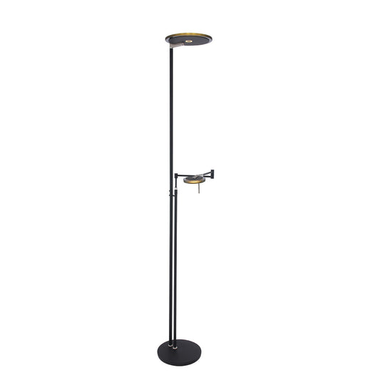 2663ZW Vloerlamp Turound Zwart lees arm