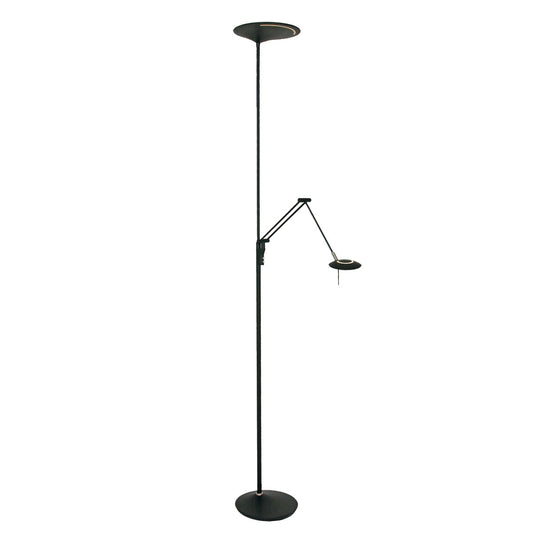 2107ZW Vloerlamp Zodiac Zwart Knikarm Dimbaar
