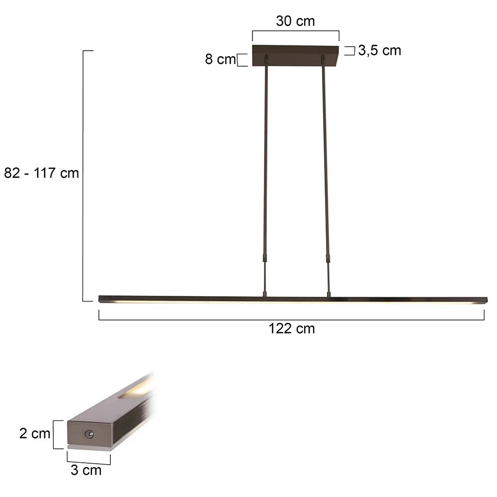 Hanglamp Zelena nikkel 122cm