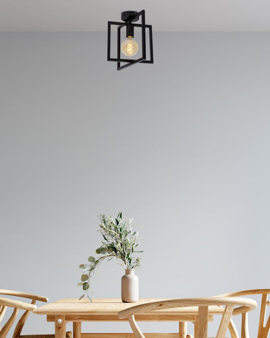 Plafondlamp Luuk vierkant E27