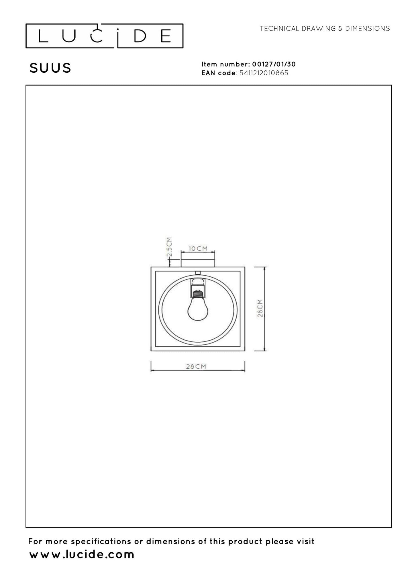 Plafondlamp Suus rond E27