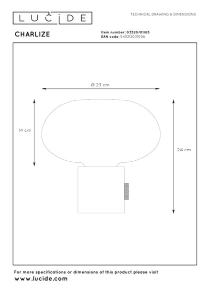 Tafellamp Charlize smoke-marmer E27