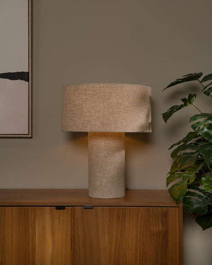 Tafellamp Leeroy M taupe E27