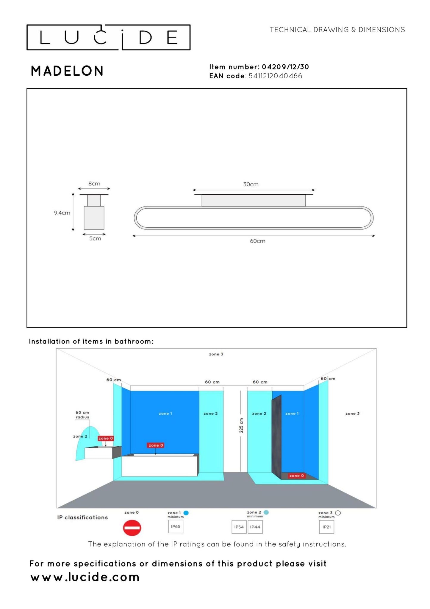 Wandlamp Madelon badkamer zwart