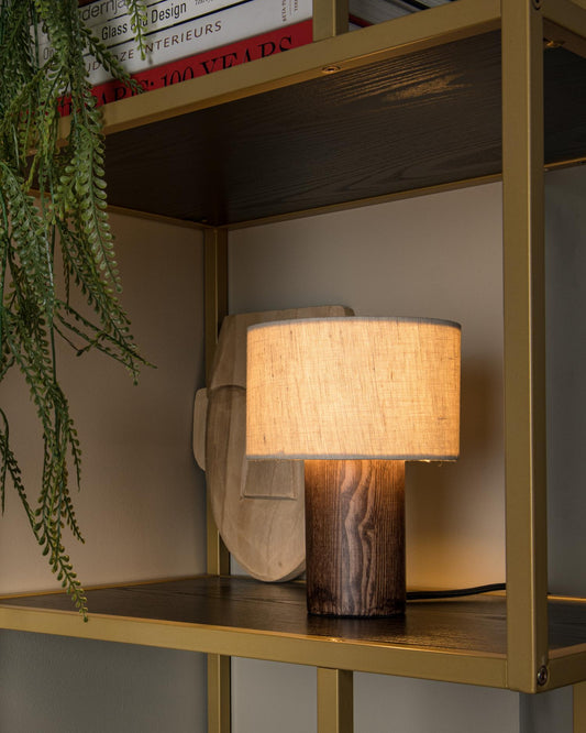Tafellamp Woody S incl. kap