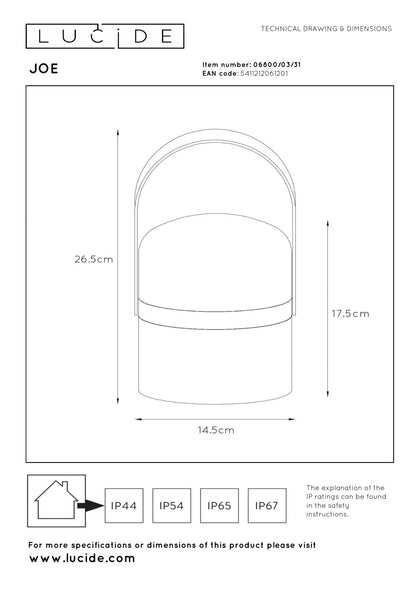 Tafellamp buiten oplaadbaar naturel