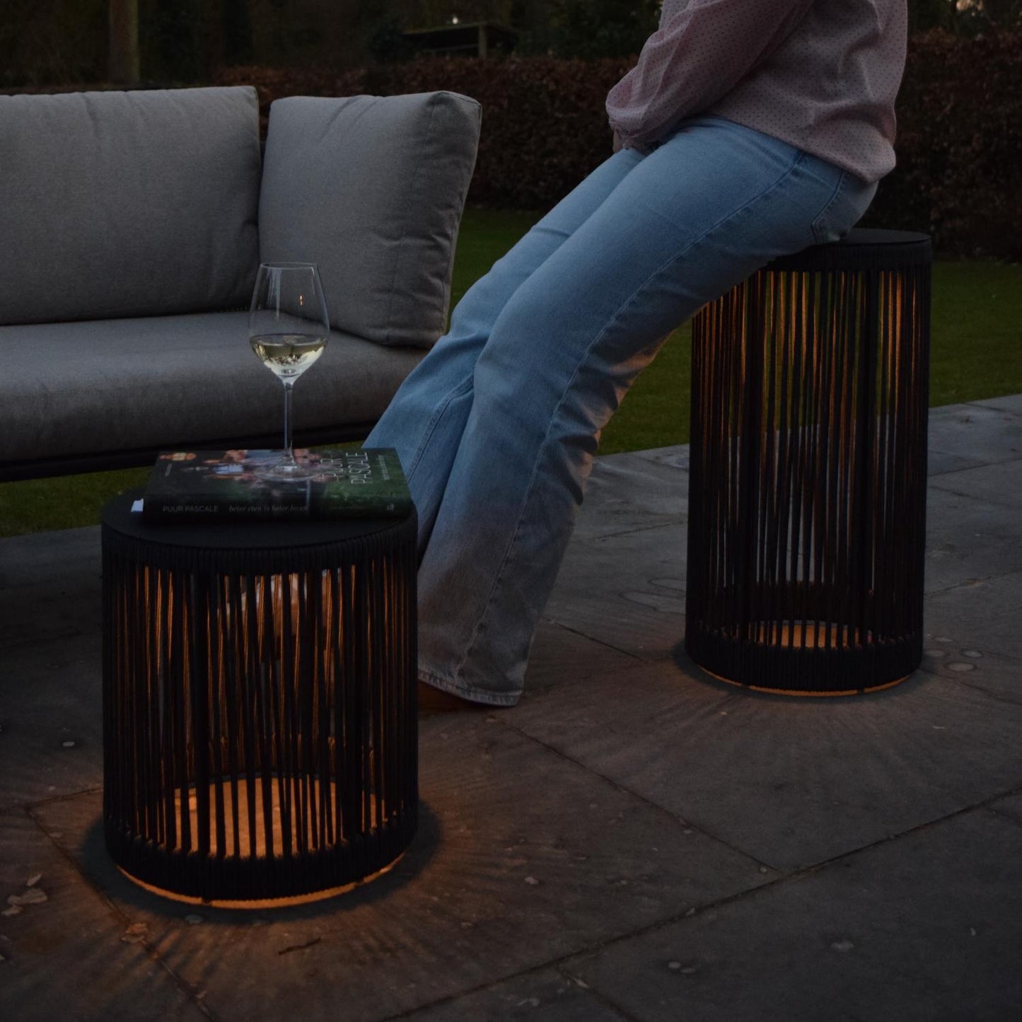 Bijzettafel Led zwart S