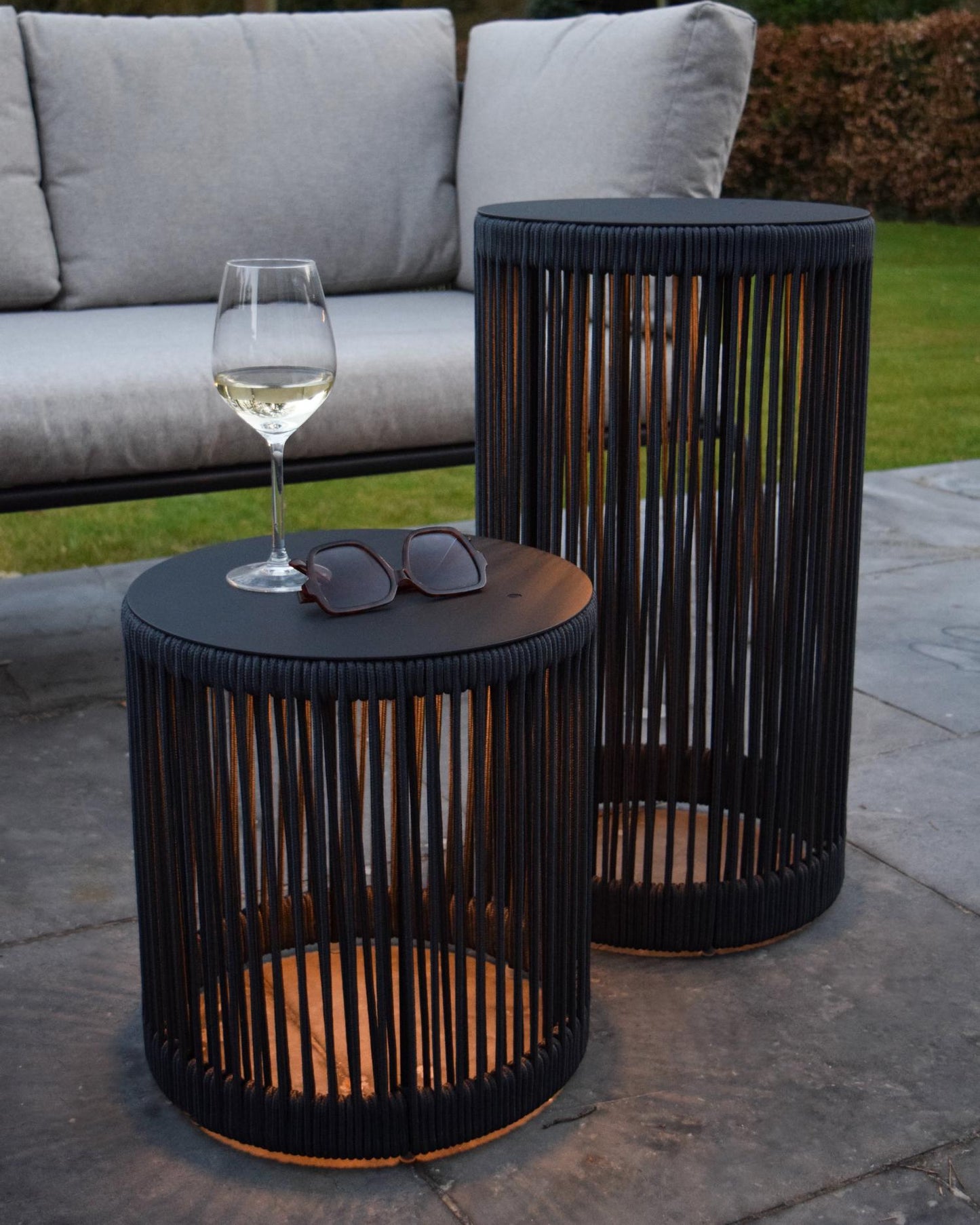 Bijzettafel Led zwart L