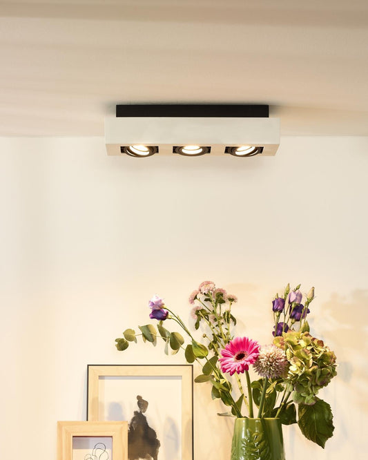 Plafondspot Xirax wit-zwart 3-lichts incl. Led