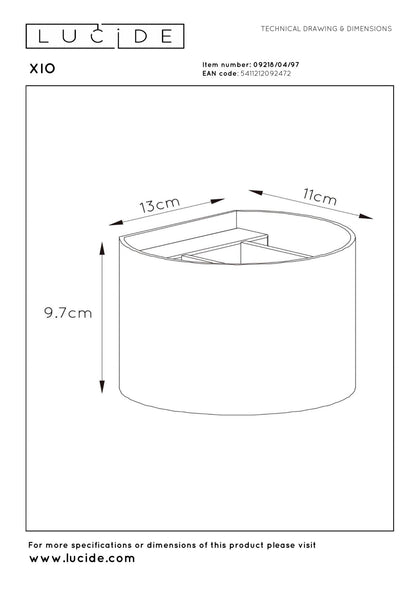 Wandlamp XIO brons rond Incl. Led