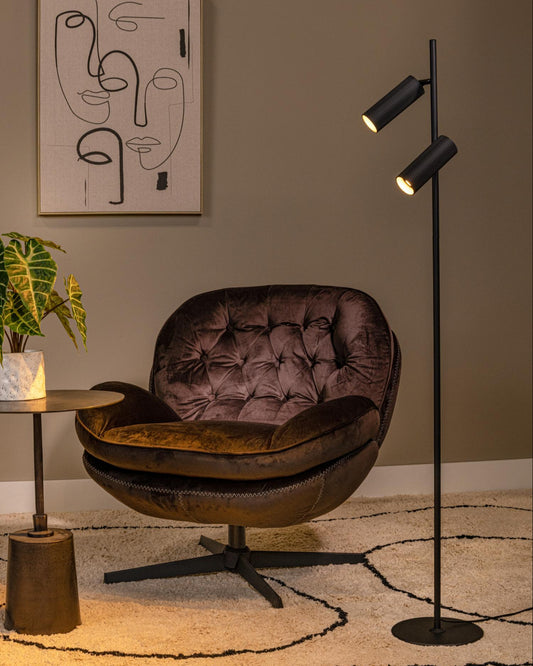 Vloerlamp Clubs zwart GU10