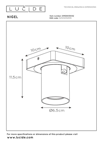 Plafondspot Nigel messing incl. Led