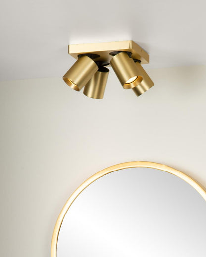 Plafondspot Nigel messing 4-lichts Incl. 4x GU10