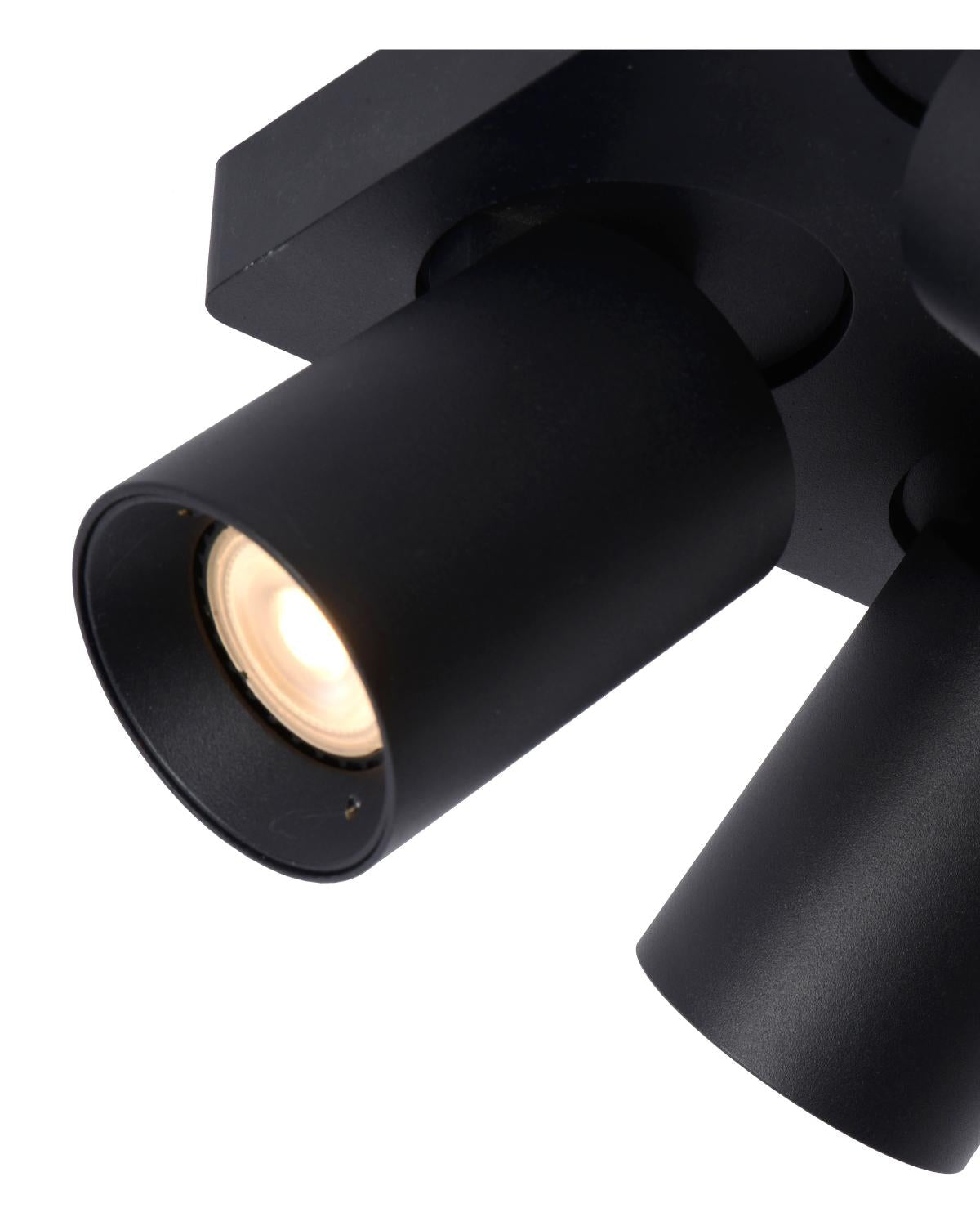 Plafondspot Nigel zwart 4-lichts Incl. 4x GU10