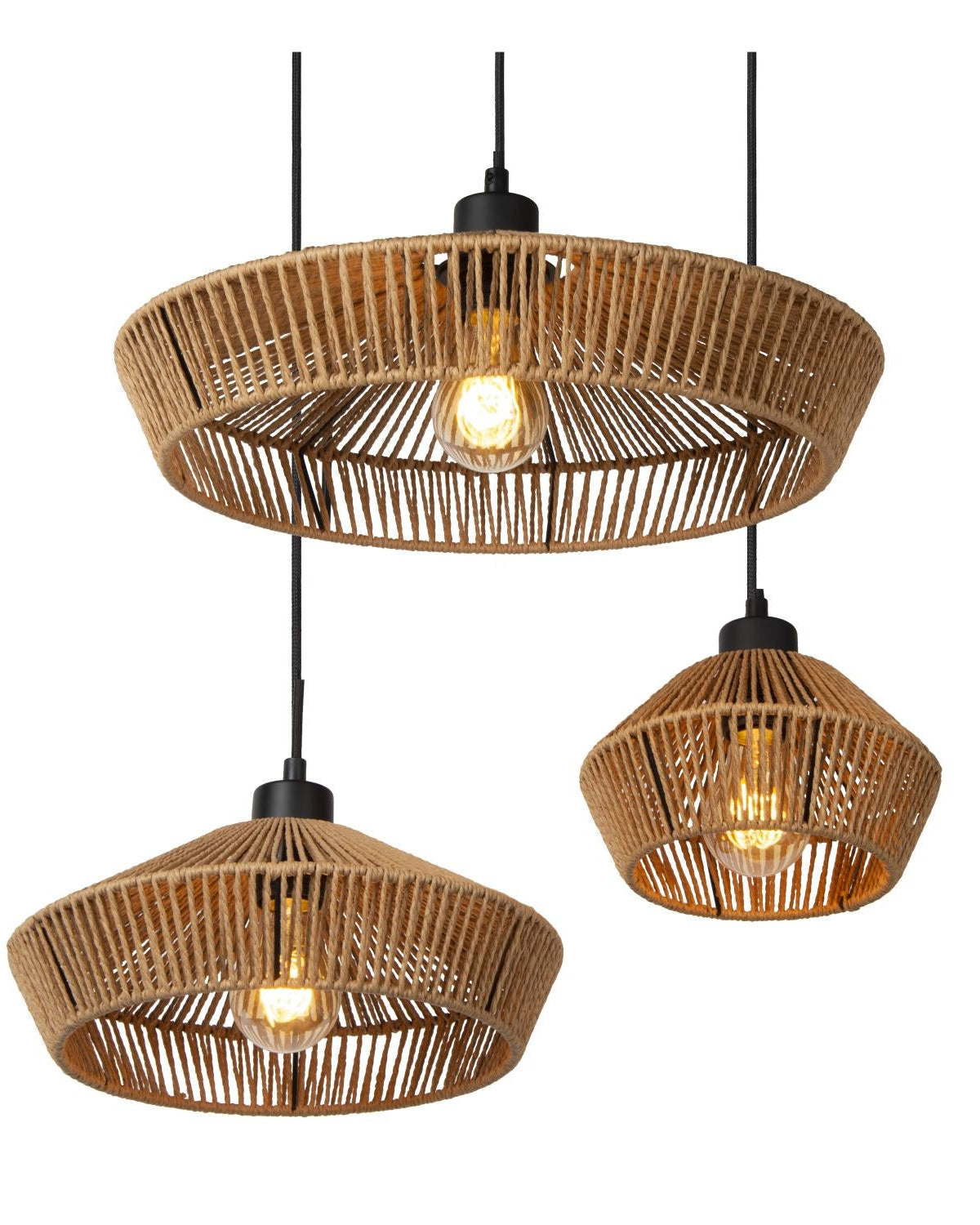 Hanglamp Yunkai naturel 3x E27