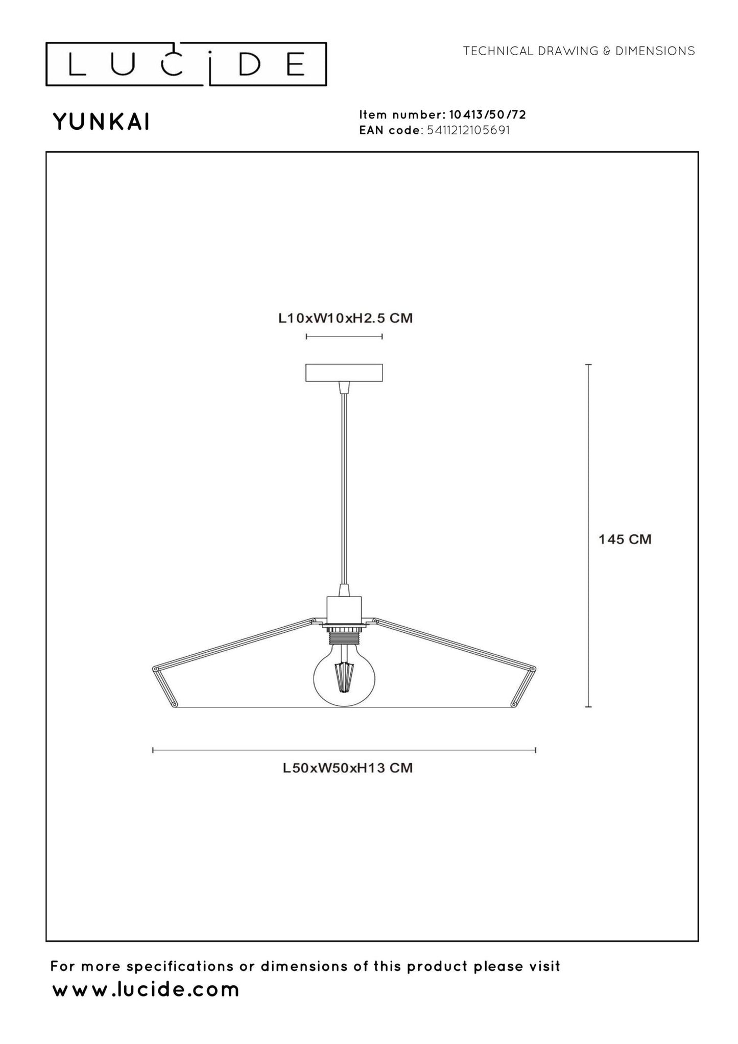 Hanglamp Yunkai naturel 50cm E27