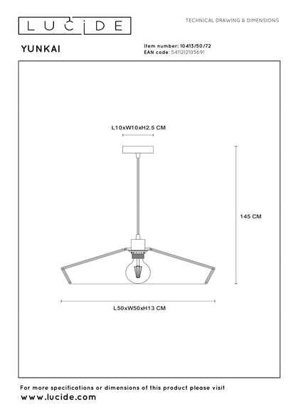 Hanglamp Yunkai naturel 50cm E27