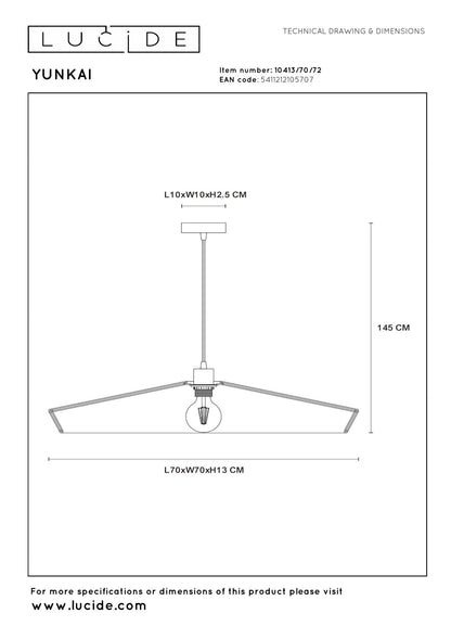 Hanglamp Yunkai naturel 70cm E27
