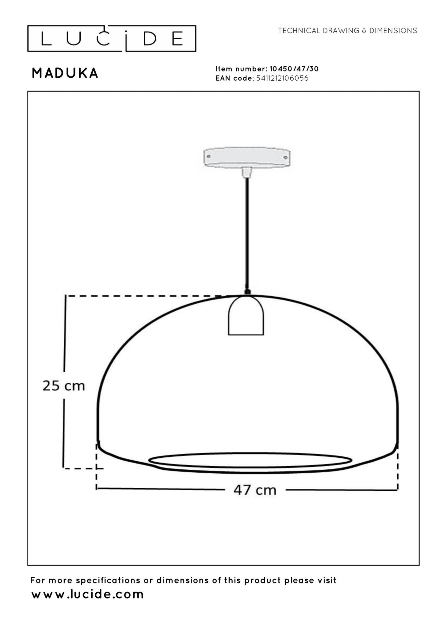 Hanglamp Maduka zwart E27