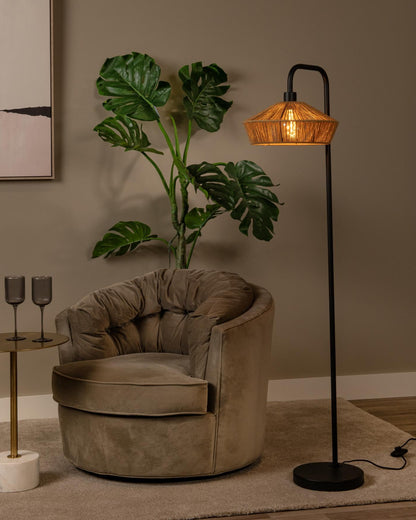 Vloerlamp Yunkai naturel E27