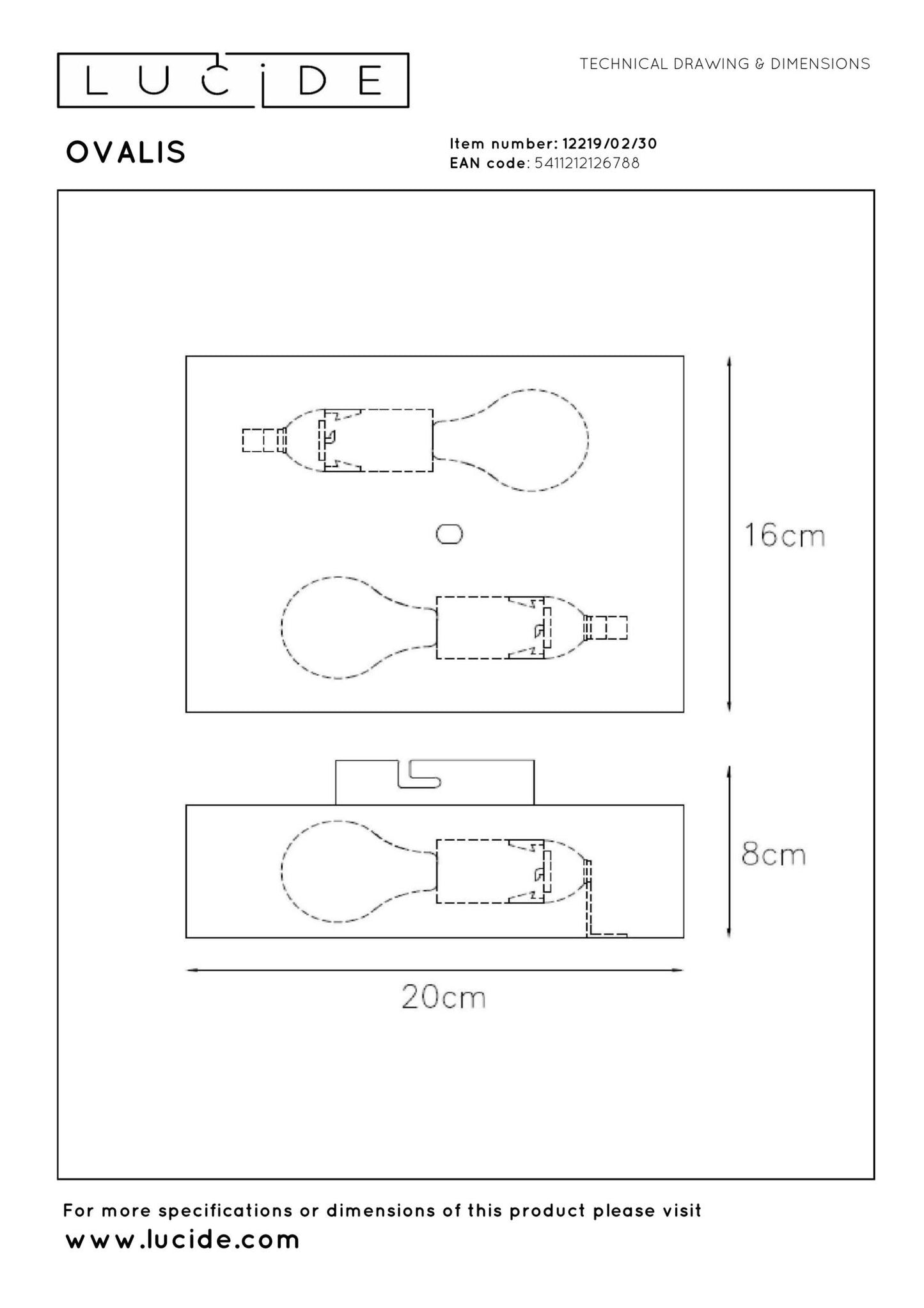 Wandlamp Ovalis zwart 2xE14