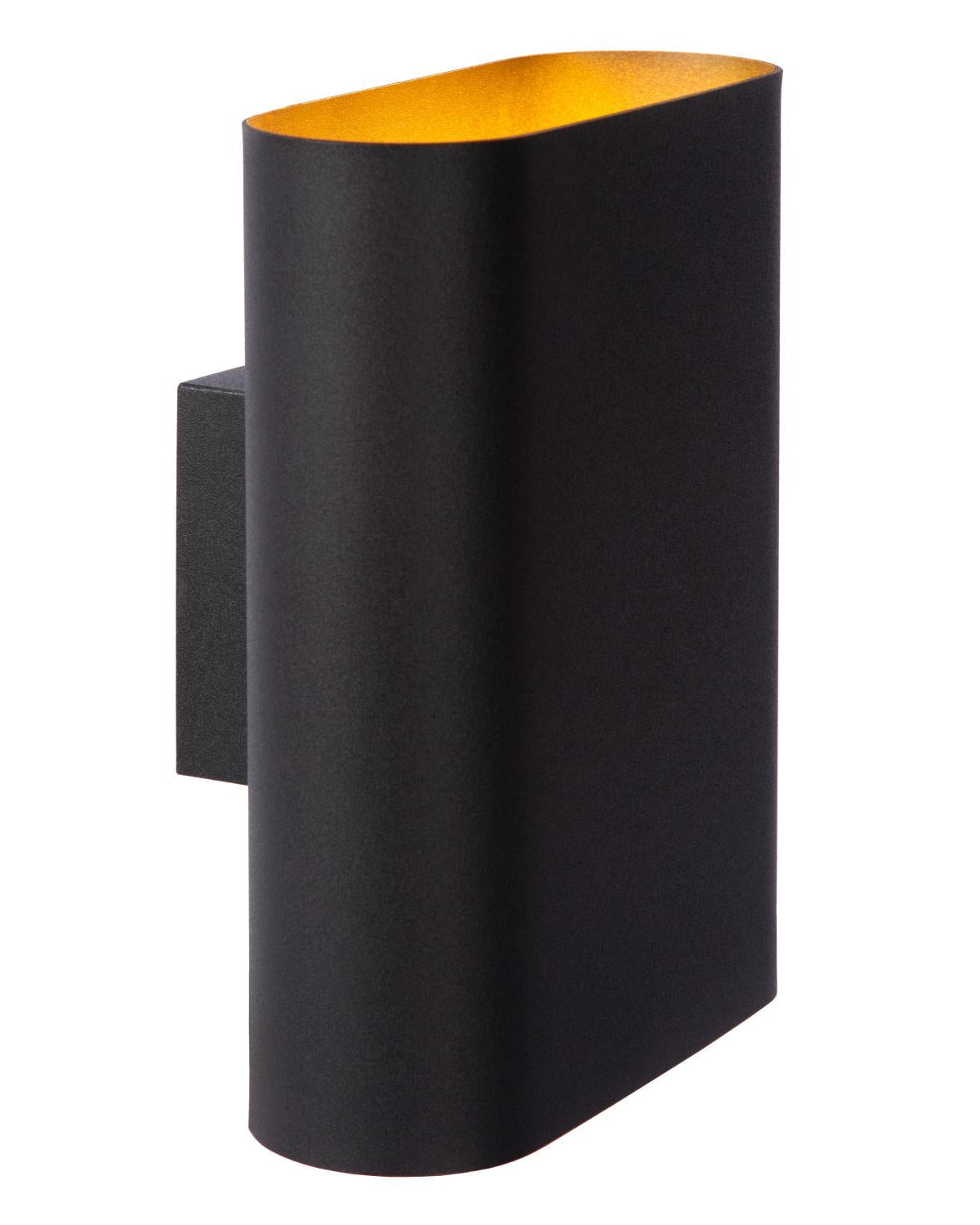 Wandlamp Ovalis zwart-goud 2xE14