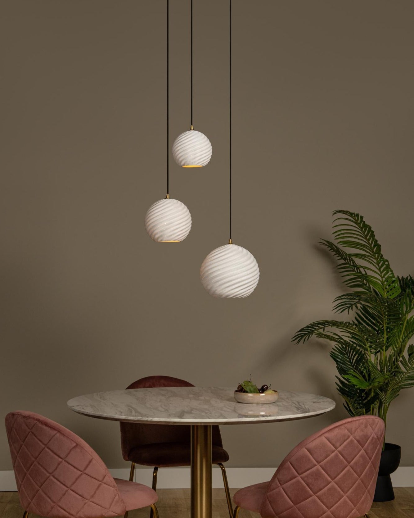 Hanglamp Bina porselein 3xE27