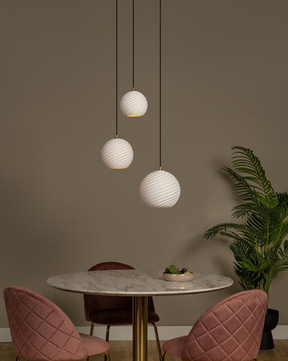 Hanglamp Bina porselein 3xE27