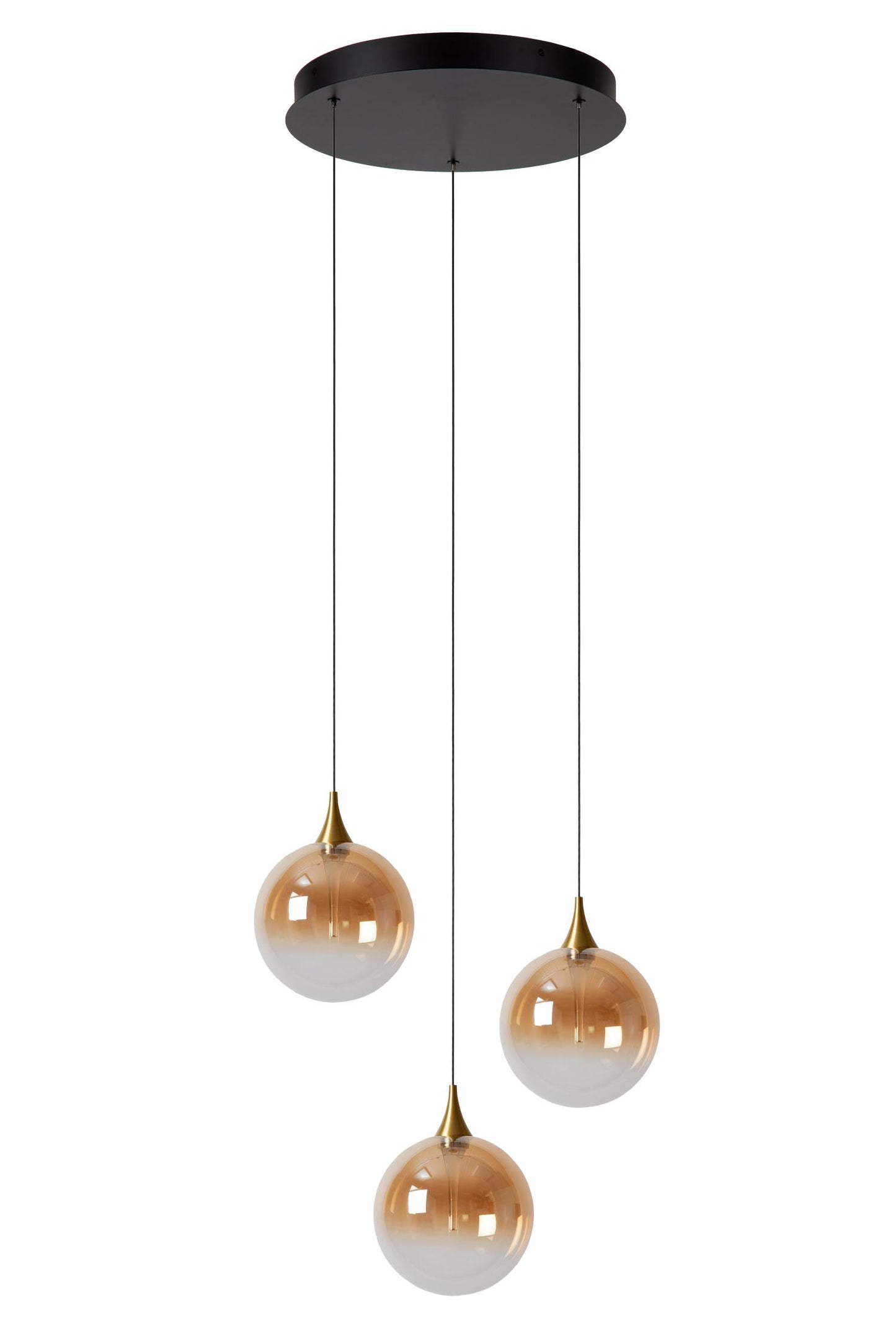 Hanglamp Gisela amber 3-lichts incl. LED