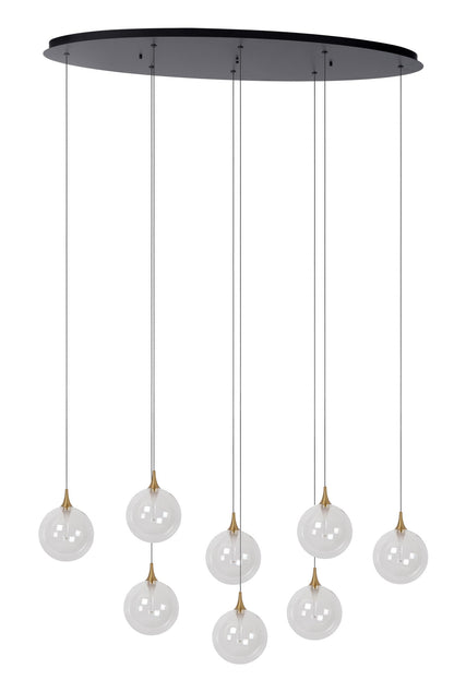 Hanglamp Gisela helder 8-lichts incl. LED