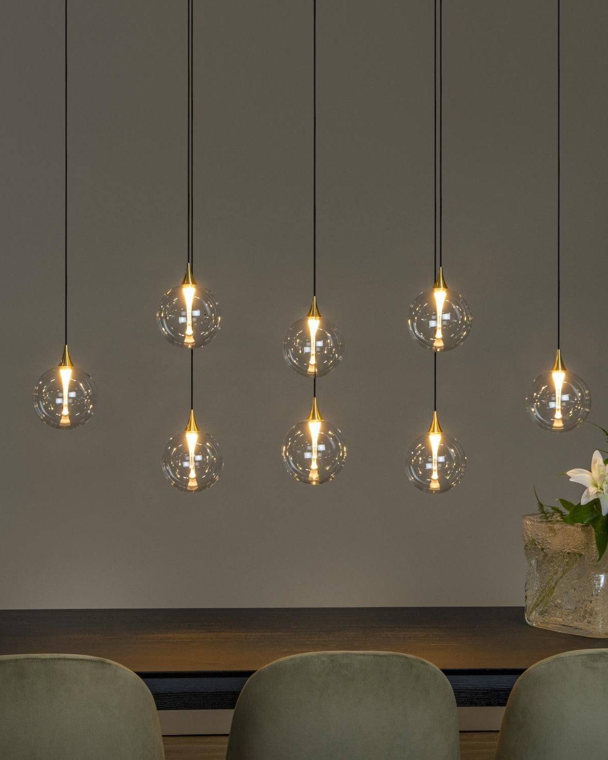 Hanglamp Gisela helder 8-lichts incl. LED