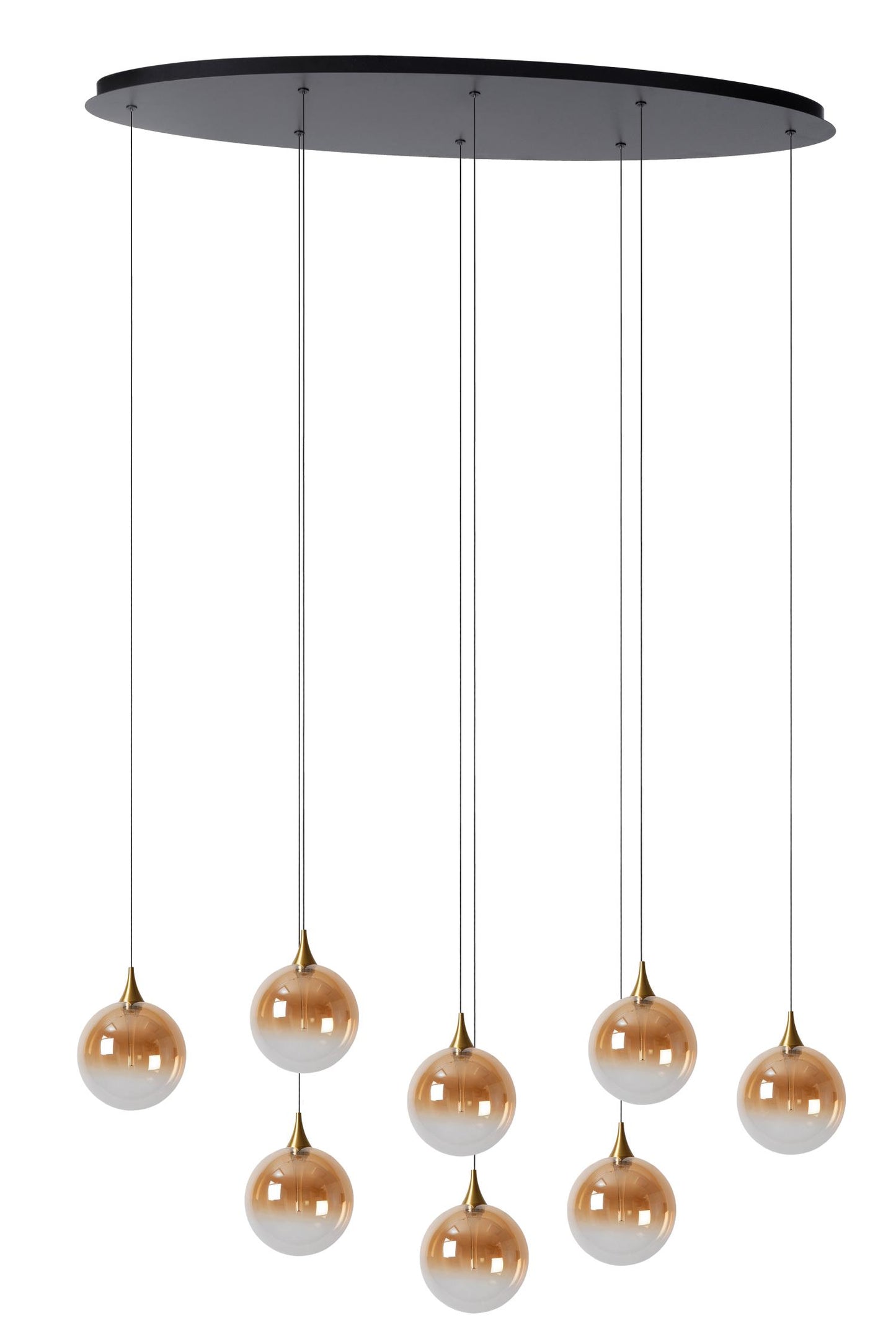 Hanglamp Gisela amber 8-lichts incl. LED