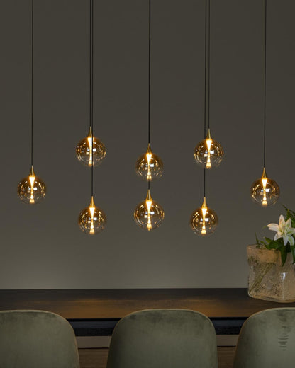 Hanglamp Gisela amber 8-lichts incl. LED