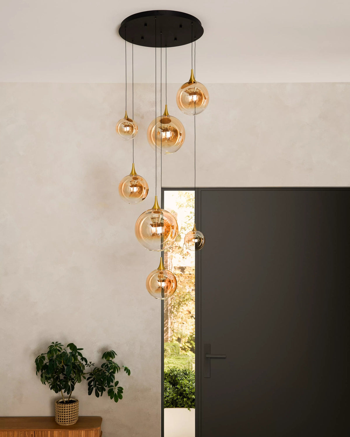 Hanglamp Gisela vide 7-lichts incl. LED
