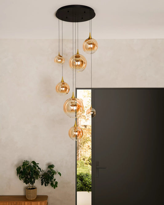 Hanglamp Gisela vide 7-lichts incl. LED