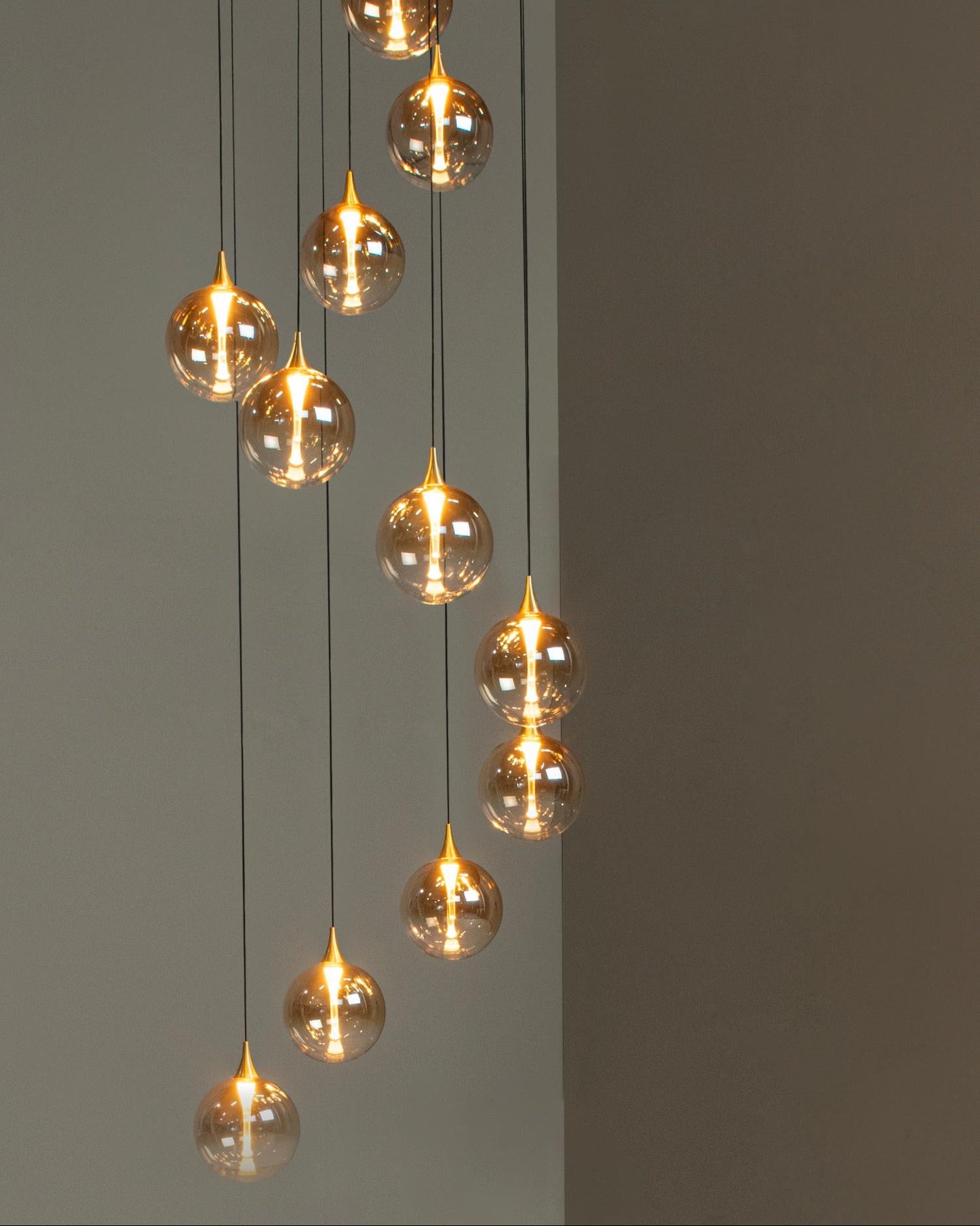 Hanglamp Gisela amber 12-lichts incl. LED