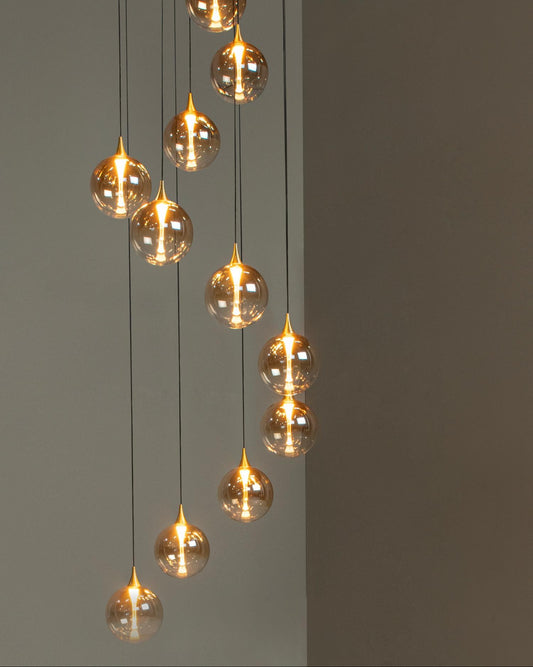 Hanglamp Gisela amber 12-lichts incl. LED